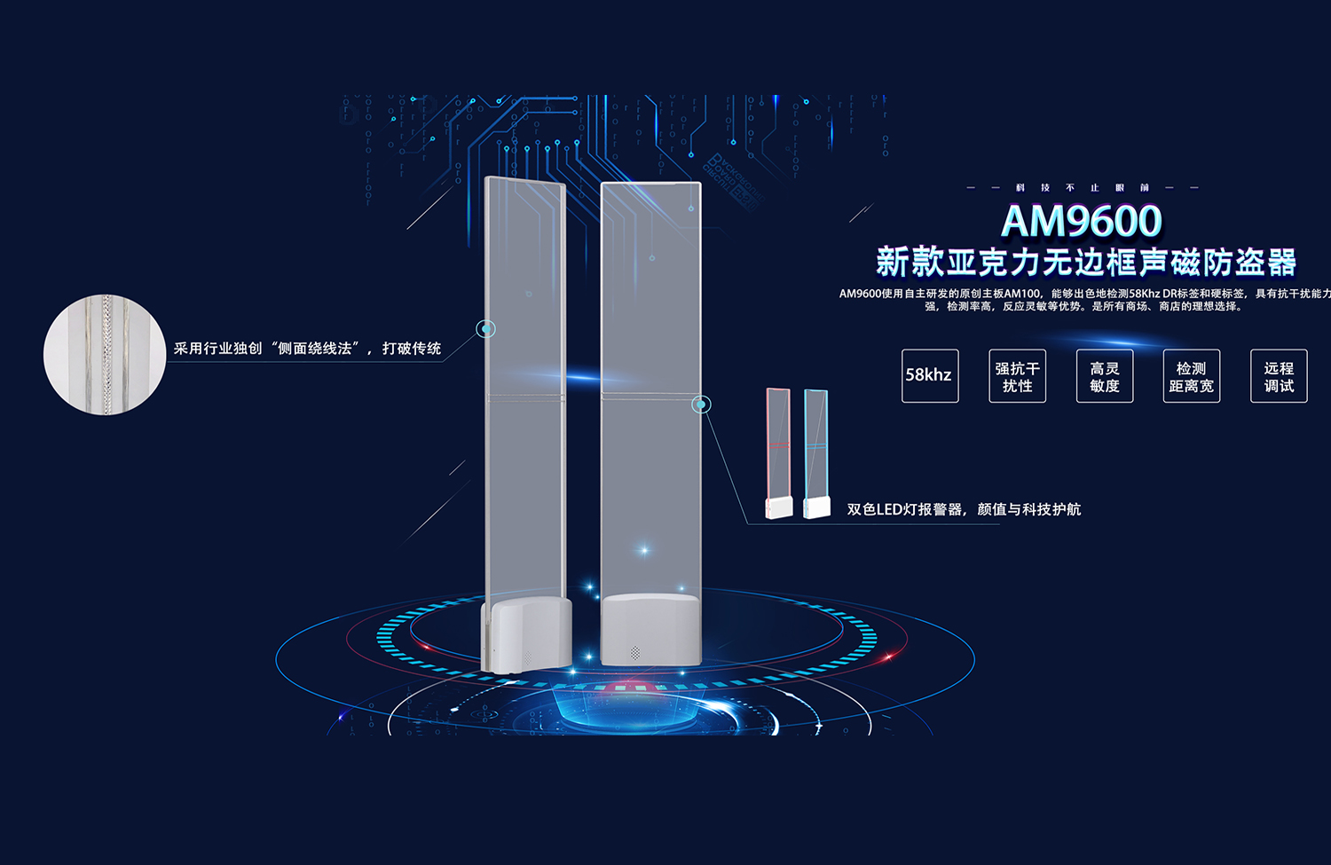 立方美新款亞克力無(wú)邊框防盜器AM9600亮相！
